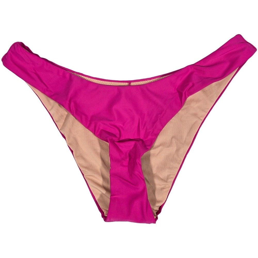 J. Crew Curved-waist cheeky bikini bottom‎ Radiant Fuchsia S NWT